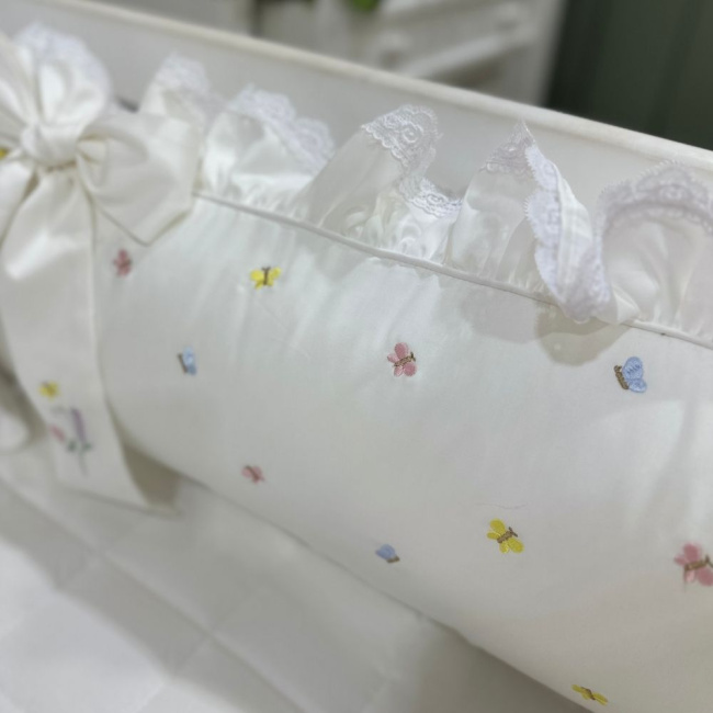 Enxoval de Berço Personalizado 08 Peças Flores Rose 400 Fios 4517