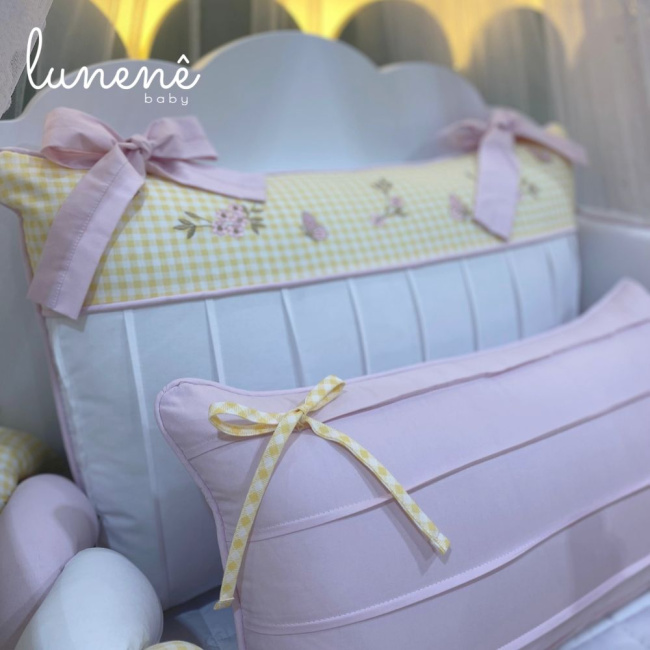 Enxoval de Berço Personalizado 08 Peças Jardim Encantado 200 Fios 4556