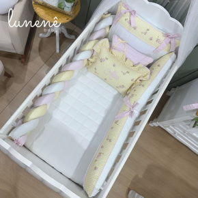 Enxoval de Berço Personalizado 08 Peças Jardim Encantado 200 Fios 4556