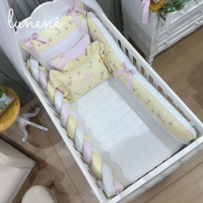 Enxoval de Berço Personalizado 08 Peças Jardim Encantado 200 Fios 4556