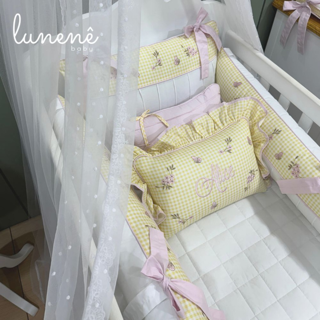 Enxoval de Berço Personalizado 08 Peças Jardim Encantado 4556