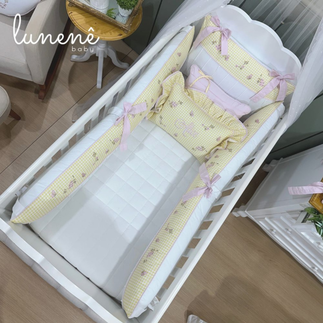 Enxoval de Berço Personalizado 08 Peças Jardim Encantado 4556