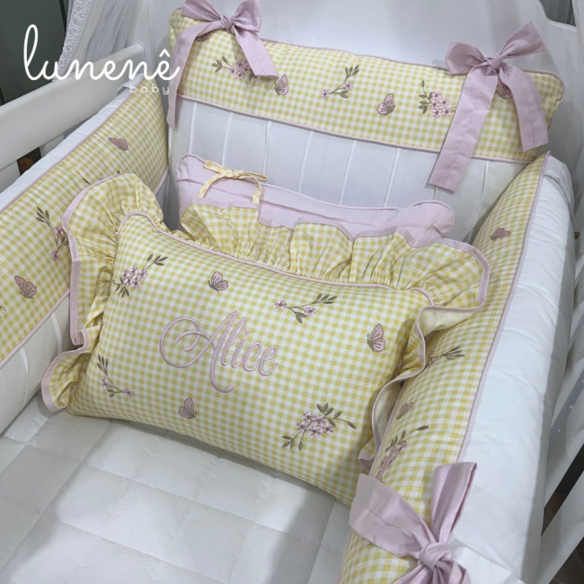 Enxoval de Berço Personalizado 08 Peças Jardim Encantado 4556
