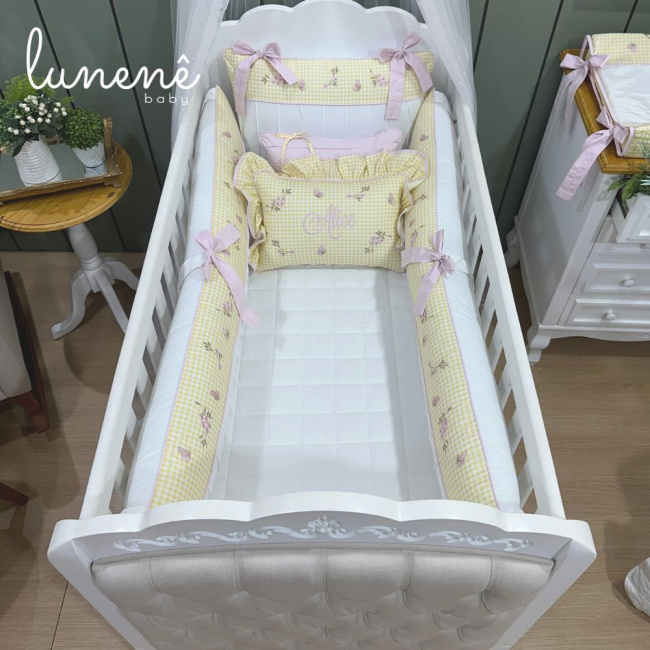 Enxoval de Berço Personalizado 08 Peças Jardim Encantado 4556