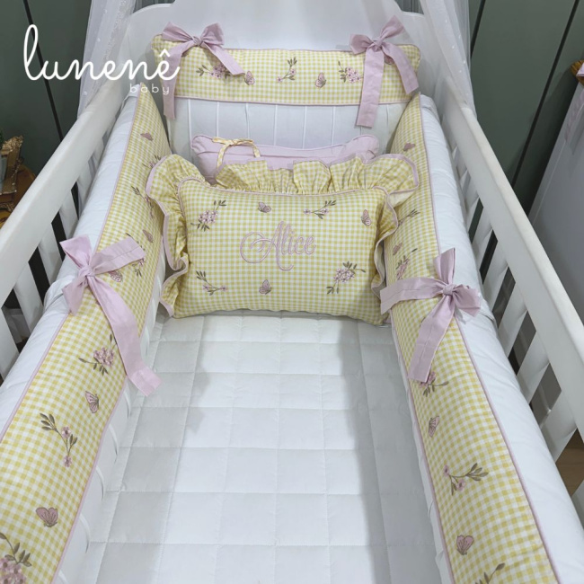 Enxoval de Berço Personalizado 08 Peças Jardim Encantado 4556