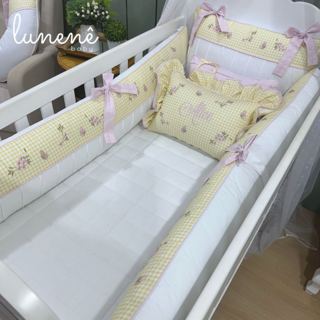 Enxoval de Berço Personalizado 08 Peças Jardim Encantado 4556