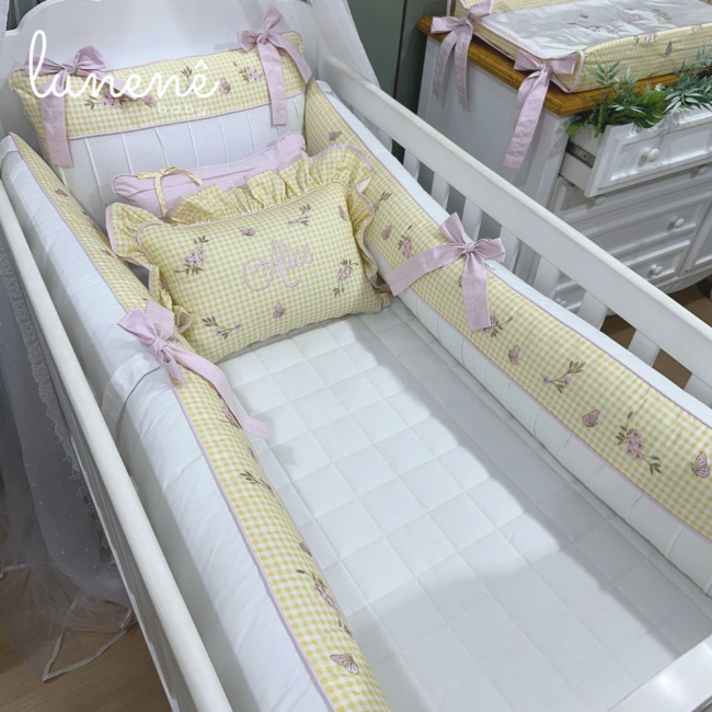 Enxoval de Berço Personalizado 08 Peças Jardim Encantado 4556