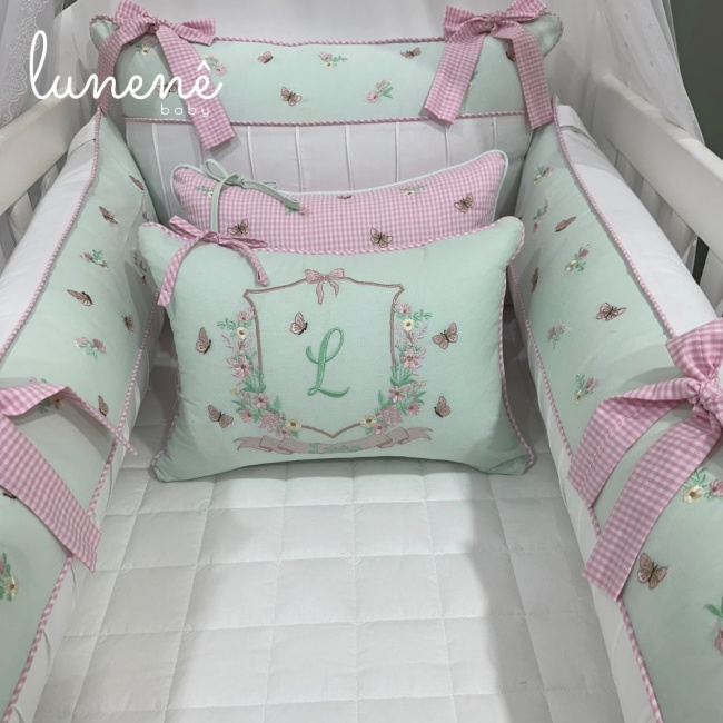 Enxoval de Berço Personalizado 08 Peças Jardim Encantado 4587