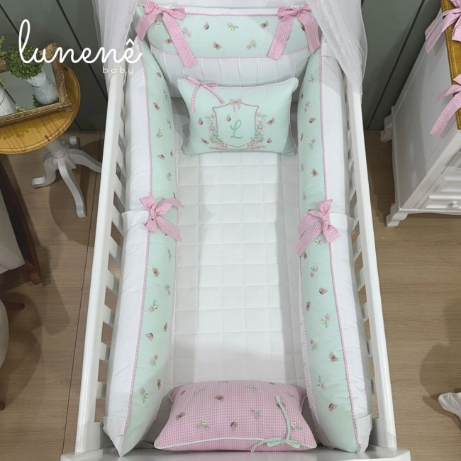 Enxoval de Berço Personalizado 08 Peças Jardim Encantado 4587