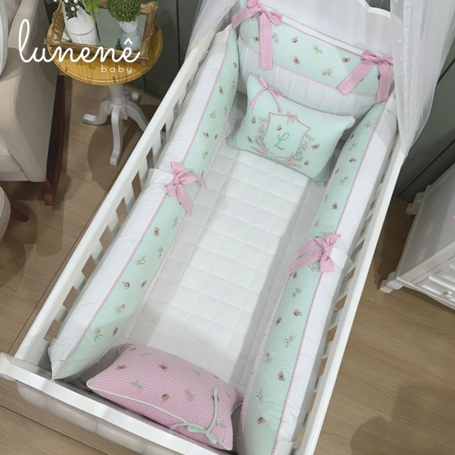 Enxoval de Berço Personalizado 08 Peças Jardim Encantado 4587
