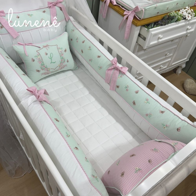 Enxoval de Berço Personalizado 08 Peças Jardim Encantado 4587