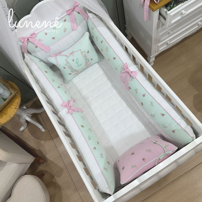 Enxoval de Berço Personalizado 08 Peças Jardim Encantado 4587