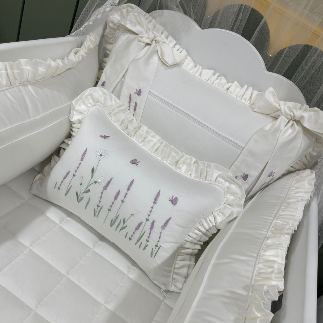 Enxoval de Berço Personalizado 08 Peças Lavanda Baby 400 Fios 4499