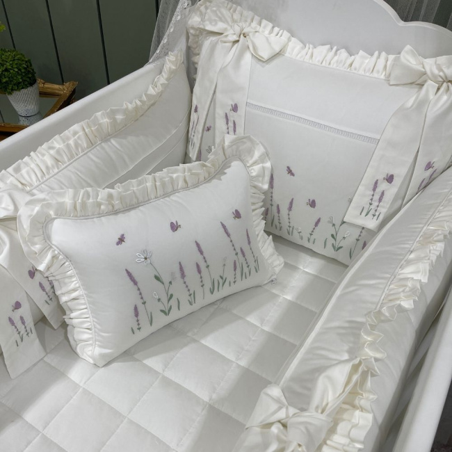 Enxoval de Berço Personalizado 08 Peças Lavanda Baby 400 Fios 4499