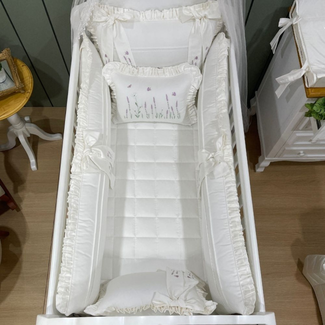 Enxoval de Berço Personalizado 08 Peças Lavanda Baby 400 Fios 4499