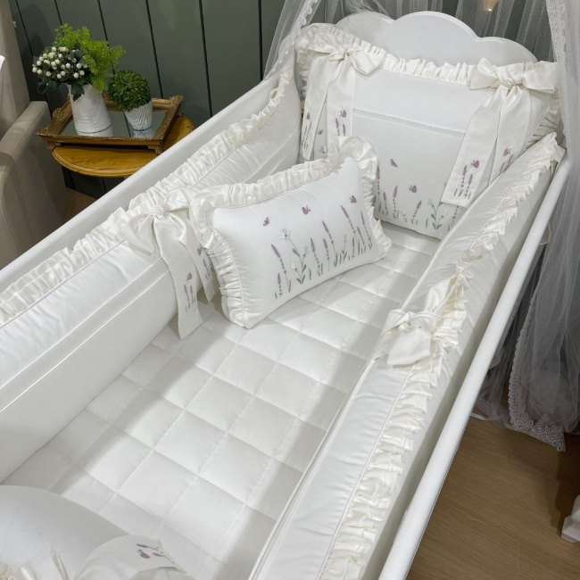 Enxoval de Berço Personalizado 08 Peças Lavanda Baby 400 Fios 4499