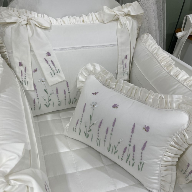 Enxoval de Berço Personalizado 08 Peças Lavanda Baby 400 Fios 4499