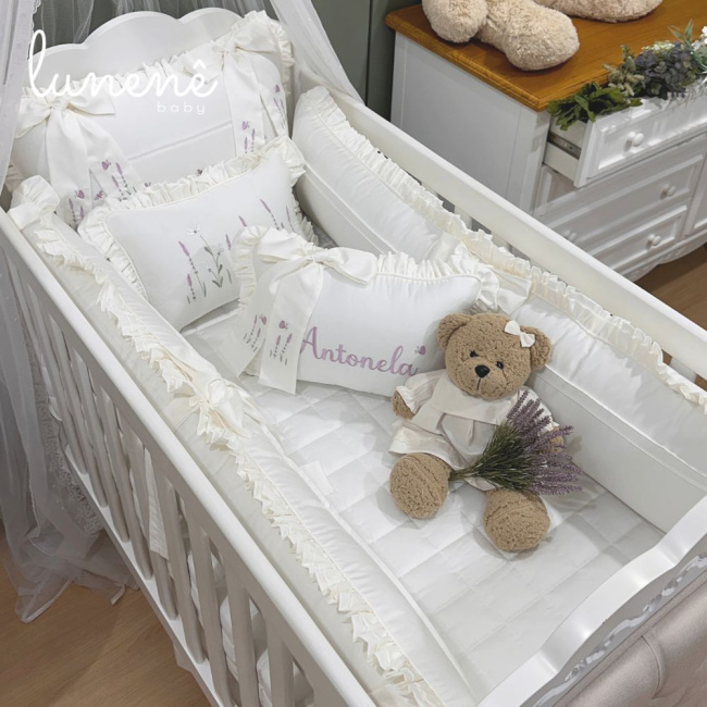 Enxoval de Berço Personalizado 08 Peças Lavanda Baby 400 Fios 4499