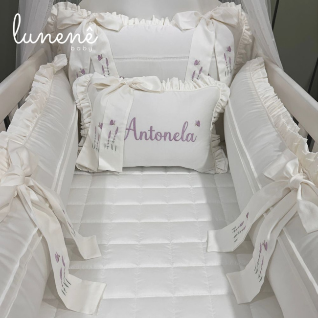 Enxoval de Berço Personalizado 08 Peças Lavanda Baby 400 Fios 4499
