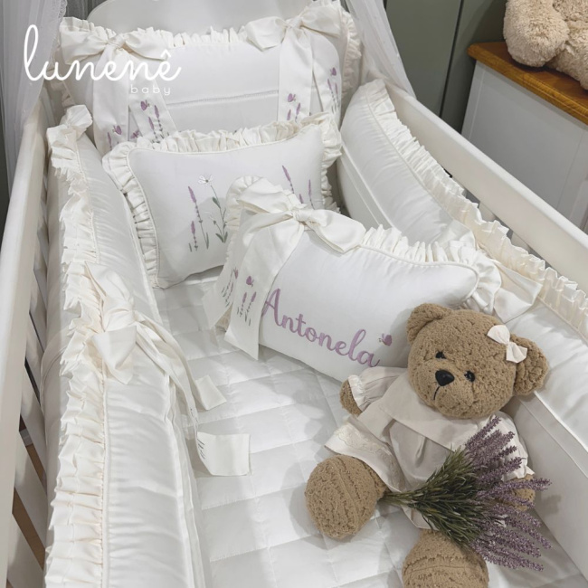 Enxoval de Berço Personalizado 08 Peças Lavanda Baby 400 Fios 4499