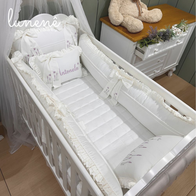 Enxoval de Berço Personalizado 08 Peças Lavanda Baby 400 Fios 4499