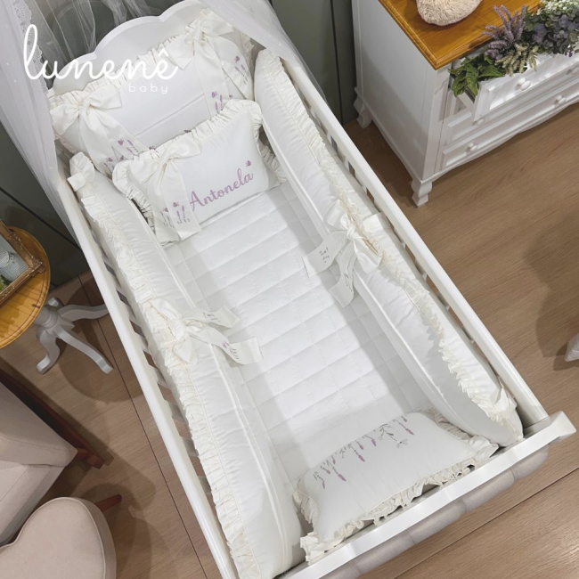 Enxoval de Berço Personalizado 08 Peças Lavanda Baby 400 Fios 4499