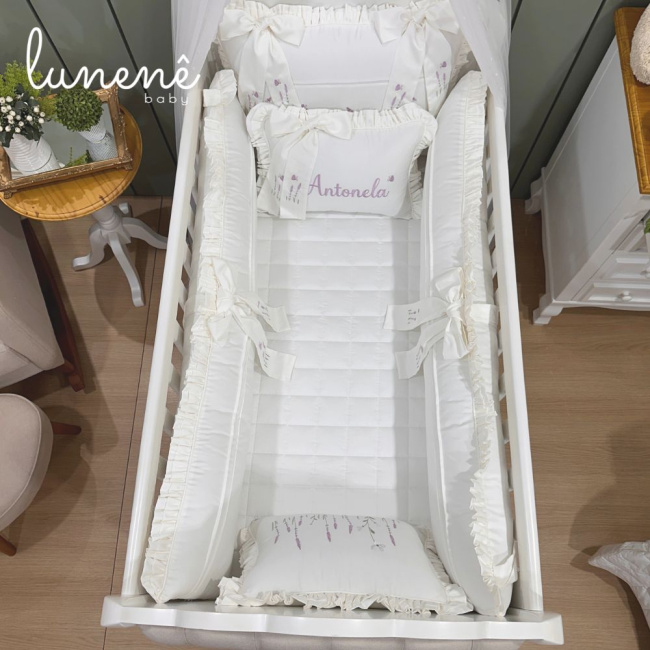 Enxoval de Berço Personalizado 08 Peças Lavanda Baby 400 Fios 4499