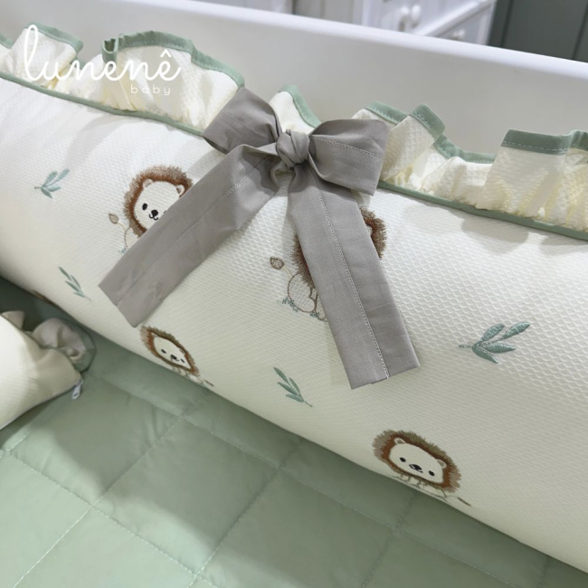 Enxoval de Berço Personalizado 08 Peças Leãozinho Personale Baby 160 Fios