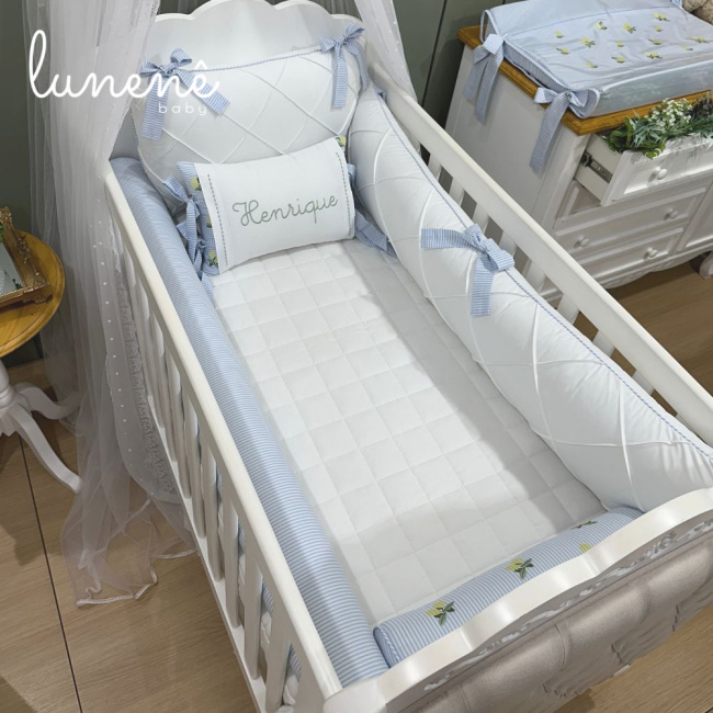 Enxoval de Berço Personalizado 08 Peças Limãozinho 200 Fios 4567