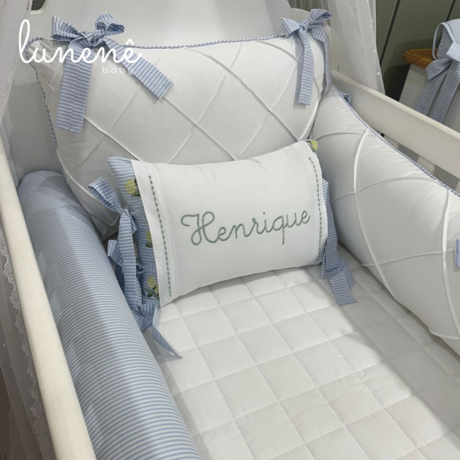 Enxoval de Berço Personalizado 08 Peças Limãozinho 200 Fios 4567
