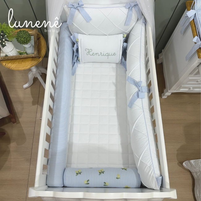 Enxoval de Berço Personalizado 08 Peças Limãozinho 200 Fios 4567