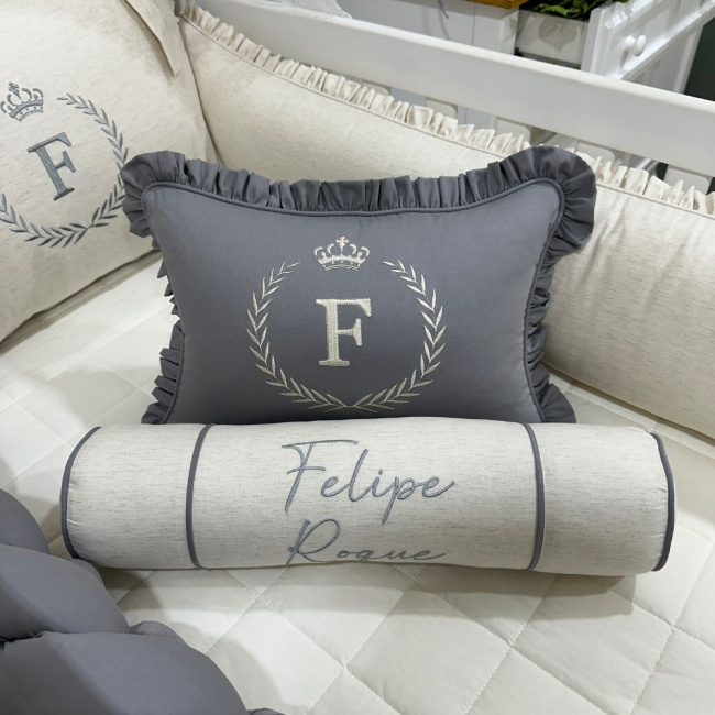 Enxoval de Berço Personalizado 08 Peças Linho Baby 4341
