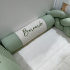 Enxoval de Berço Personalizado 08 Peças Linho Baby Bege Verde 200 Fios