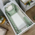 Enxoval de Berço Personalizado 08 Peças Linho Baby Bege Verde 200 Fios