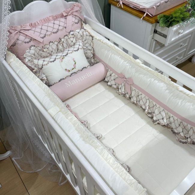 Enxoval de Berço Personalizado 08 Peças Luma Baby 200 Fios 4503