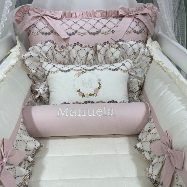 Enxoval de Berço Personalizado 08 Peças Luma Baby 200 Fios 4503