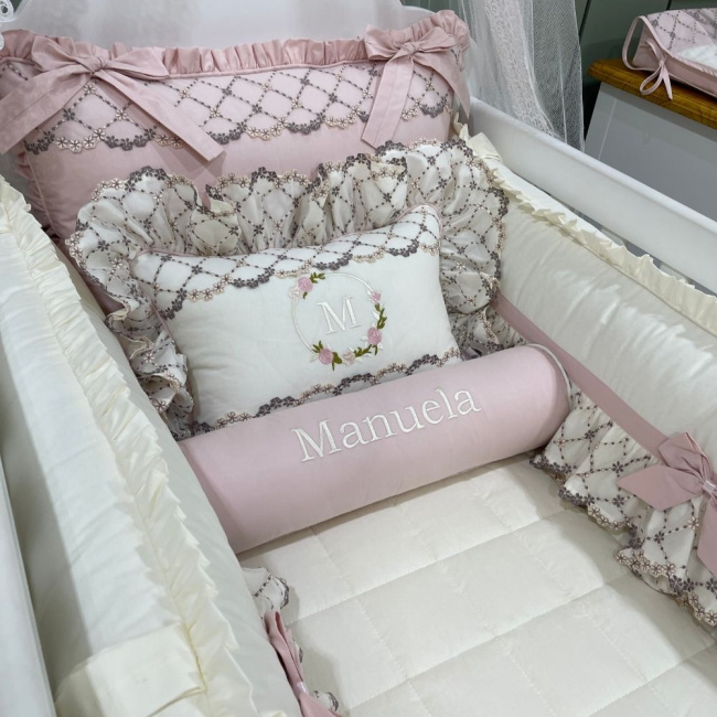 Enxoval de Berço Personalizado 08 Peças Luma Baby 200 Fios 4503