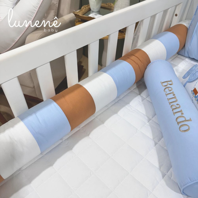 Enxoval de Berço Personalizado 08 Peças Lunenê Baby 200 Fios 4540