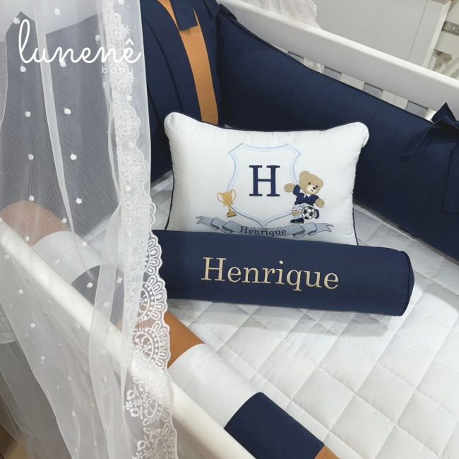 Enxoval de Berço Personalizado 08 Peças Lunenê Baby 200 Fios 4542