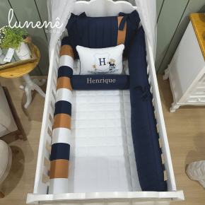 Enxoval de Berço Personalizado 08 Peças Lunenê Baby 200 Fios 4542