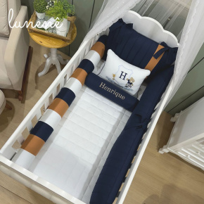 Enxoval de Berço Personalizado 08 Peças Lunenê Baby 200 Fios 4542