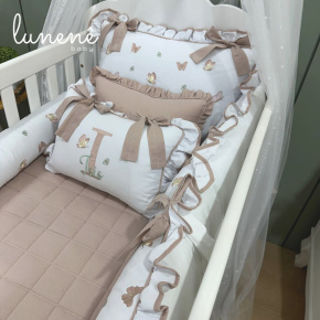 Enxoval de Berço Personalizado 08 Peças Lunenê Baby Isis 9106