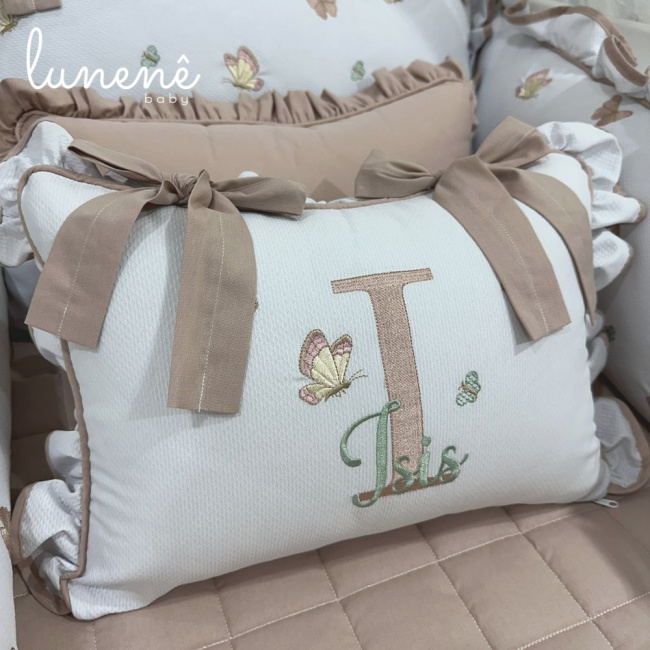 Enxoval de Berço Personalizado 08 Peças Lunenê Baby Isis 9106
