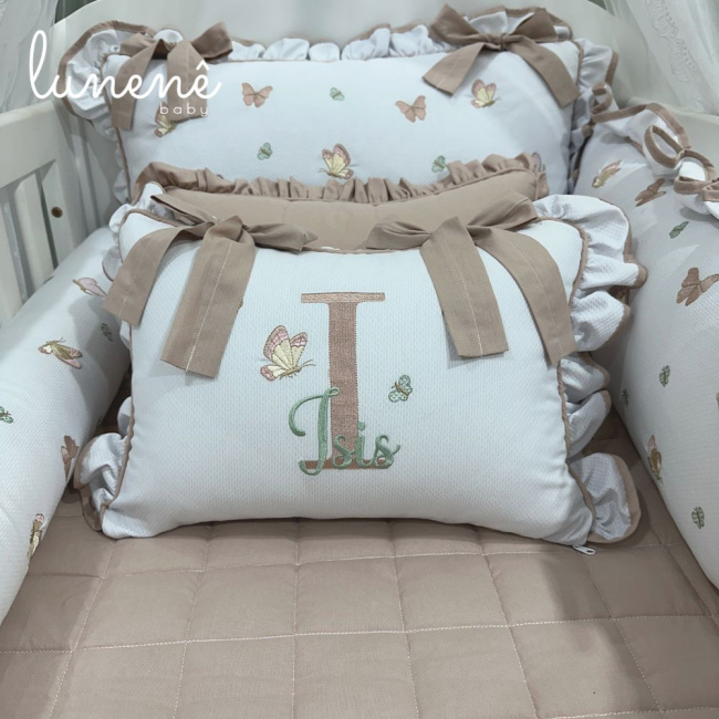 Enxoval de Berço Personalizado 08 Peças Lunenê Baby Isis 9106