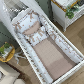 Enxoval de Berço Personalizado 08 Peças Lunenê Baby Isis 9106