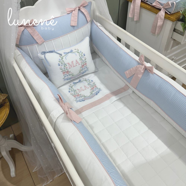 Enxoval de Berço Personalizado 08 Peças Lunenê Baby Maria Antônia 9104