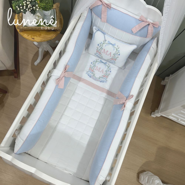 Enxoval de Berço Personalizado 08 Peças Lunenê Baby Maria Antônia 9104