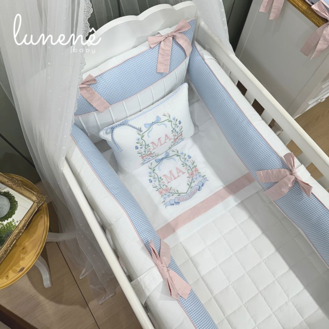 Enxoval de Berço Personalizado 08 Peças Lunenê Baby Maria Antônia 9104