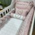 Enxoval de Berço Personalizado 08 Peças Mali Baby Rose e Branco 3765
