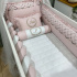 Enxoval de Berço Personalizado 08 Peças Mali Baby Rose e Branco 3765